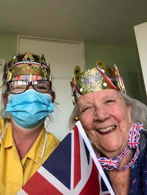 Lisa and Eileen winning the coronation crown